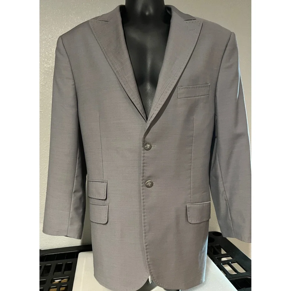 Luciano Carreli Blazer Mens 40R Grey Good Lanificio Delfino Super 150s Wool